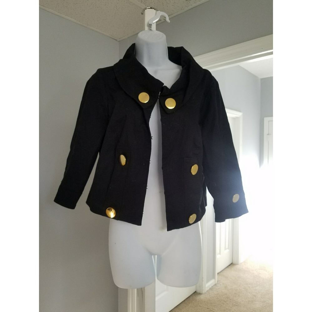 Black Coat with Gold Buttons